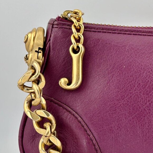 RARE Vintage Y2K Juicy Couture Leather Shoulder Bag with Gold Chain Strap - Picture 7 of 14
